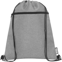 Load image into Gallery viewer, Ross RPET drawstring bag 5L — Heather medium grey (front)