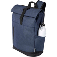 Load image into Gallery viewer, Libra 15.6" GRS recycled roll-up laptop backpack 12L — Heather navy (detail)