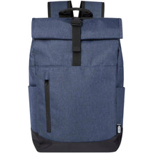 Load image into Gallery viewer, Libra 15.6" GRS recycled roll-up laptop backpack 12L — Heather navy (front)