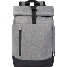 Load image into Gallery viewer, Libra 15.6" GRS recycled roll-up laptop backpack 12L — Heather grey / Black (front)