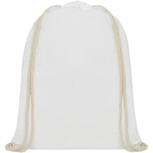 Load image into Gallery viewer, Oregon 140 g/m² cotton drawstring bag 5L — White (front)