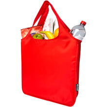 Load image into Gallery viewer, Ash RPET large foldable tote bag 14L — Red (detail)