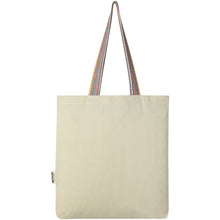Load image into Gallery viewer, Rainbow 180 g/m² recycled cotton tote bag 5L — Natural (back)