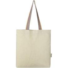 Load image into Gallery viewer, Rainbow 180 g/m² recycled cotton tote bag 5L — Natural (front)