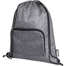 Load image into Gallery viewer, Ash recycled foldable drawstring bag 7L — Heather grey / Black