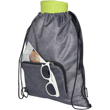 Load image into Gallery viewer, Ash recycled foldable drawstring bag 7L — Heather grey / Black (detail)
