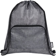 Load image into Gallery viewer, Ash recycled foldable drawstring bag 7L — Heather grey / Black (front)