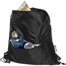 Load image into Gallery viewer, Adventure recycled insulated drawstring bag 9L — Black (detail)