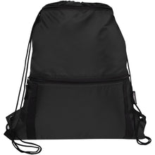 Load image into Gallery viewer, Adventure recycled insulated drawstring bag 9L — Black (front)