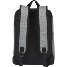 Load image into Gallery viewer, Reclaim 15" GRS recycled two-tone laptop backpack 14L — Black / Heather grey (back)