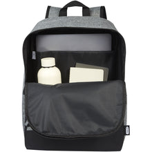 Load image into Gallery viewer, Reclaim 15" GRS recycled two-tone laptop backpack 14L — Black / Heather grey (detail)