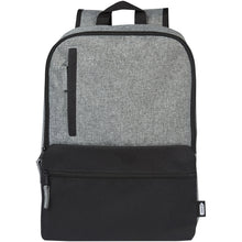 Load image into Gallery viewer, Reclaim 15" GRS recycled two-tone laptop backpack 14L — Black / Heather grey (front)