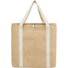 Load image into Gallery viewer, Juta 300 g/m² jute cooler bag 19L — Natural / White (front)