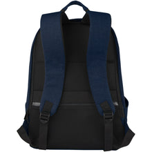 Load image into Gallery viewer, Joey 15.6" GRS recycled canvas anti-theft laptop backpack 18L — Navy (back)