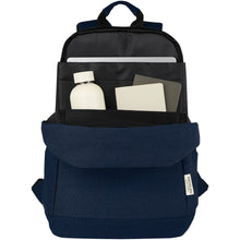 Load image into Gallery viewer, Joey 15.6" GRS recycled canvas anti-theft laptop backpack 18L — Navy (detail)