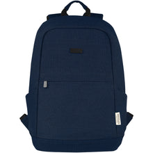 Load image into Gallery viewer, Joey 15.6" GRS recycled canvas anti-theft laptop backpack 18L — Navy (front)