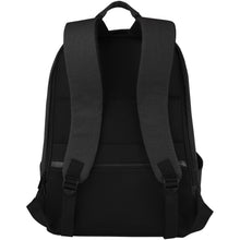 Load image into Gallery viewer, Joey 15.6" GRS recycled canvas anti-theft laptop backpack 18L — Black (back)
