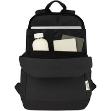 Load image into Gallery viewer, Joey 15.6" GRS recycled canvas anti-theft laptop backpack 18L — Black (detail)