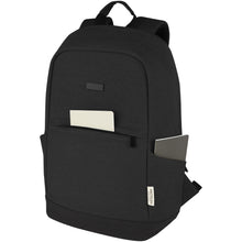 Load image into Gallery viewer, Joey 15.6" GRS recycled canvas anti-theft laptop backpack 18L — Black (detail 2)