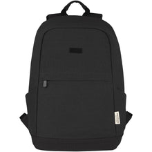 Load image into Gallery viewer, Joey 15.6" GRS recycled canvas anti-theft laptop backpack 18L — Black (front)