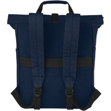 Load image into Gallery viewer, Joey 15” GRS recycled canvas rolltop laptop backpack 15L — Navy (back)