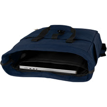 Load image into Gallery viewer, Joey 15” GRS recycled canvas rolltop laptop backpack 15L — Navy (detail 2)