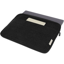 Load image into Gallery viewer, Joey 14" GRS recycled canvas laptop sleeve 2L — Black (detail)