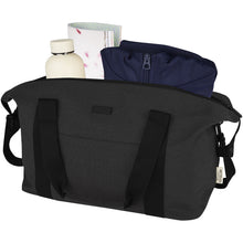 Load image into Gallery viewer, Joey GRS recycled canvas sports duffel bag 25L — Black (detail)