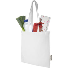Load image into Gallery viewer, Madras 140 g/m2 GRS recycled cotton tote bag 7L — White (detail)