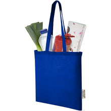 Load image into Gallery viewer, Madras 140 g/m2 GRS recycled cotton tote bag 7L — Royal blue (detail)
