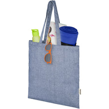 Load image into Gallery viewer, Pheebs 150 g/m² Aware™ recycled tote bag — Heather blue (detail)