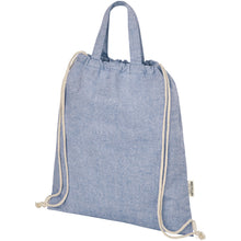 Load image into Gallery viewer, Pheebs 150 g/m² Aware™ drawstring bag — Heather blue (detail)