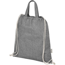 Load image into Gallery viewer, Pheebs 150 g/m² Aware™ drawstring bag — Heather Black (detail)
