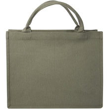 Load image into Gallery viewer, Trace 500 g/m² Aware™ recycled book tote bag — Green (back)