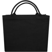 Load image into Gallery viewer, Trace 500 g/m² Aware™ recycled book tote bag — Black (back)