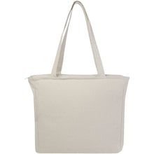 Load image into Gallery viewer, Trace Weekender 500 g/m² Aware™ recycled tote bag — Oatmeal (back)