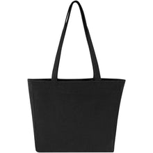 Load image into Gallery viewer, Trace Weekender 500 g/m² Aware™ recycled tote bag — Black (front)