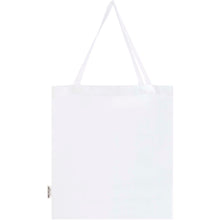 Load image into Gallery viewer, Madras 140 g/m² GRS recycled cotton gusset tote bag 12L — White (back)