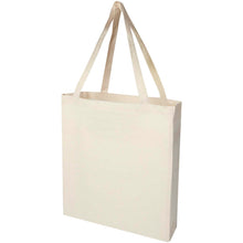 Load image into Gallery viewer, Madras 140 g/m² GRS recycled cotton gusset tote bag 12L — Natural