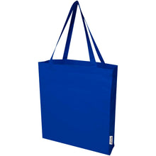 Load image into Gallery viewer, Madras 140 g/m² GRS recycled cotton gusset tote bag 12L — Royal blue