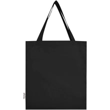 Load image into Gallery viewer, Madras 140 g/m² GRS recycled cotton gusset tote bag 12L — Black (back)