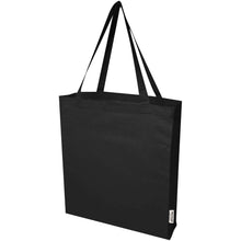 Load image into Gallery viewer, Madras 140 g/m² GRS recycled cotton gusset tote bag 12L — Black