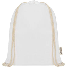 Load image into Gallery viewer, Oregon 140 g/m² GRS recycled cotton drawstring bag — White (front)