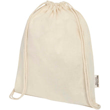 Load image into Gallery viewer, Oregon 140 g/m² GRS recycled cotton drawstring bag — Natural