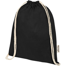 Load image into Gallery viewer, Oregon 140 g/m² GRS recycled cotton drawstring bag — Black