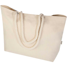 Load image into Gallery viewer, Florida 270 g/m² GRS recycled beach tote bag 18L — Natural / Natural (detail)