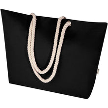 Load image into Gallery viewer, Florida 270 g/m² GRS recycled beach tote bag 18L — Black / Black (detail)