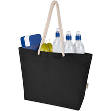 Load image into Gallery viewer, Florida 270 g/m² GRS recycled beach tote bag 18L — Black / Black (detail 2)