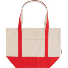 Load image into Gallery viewer, Sam 320 g/m² GRS recycled cotton tote bag — Red / Natural (front)