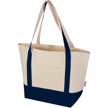 Load image into Gallery viewer, Sam 320 g/m² GRS recycled cotton tote bag — Navy / Natural